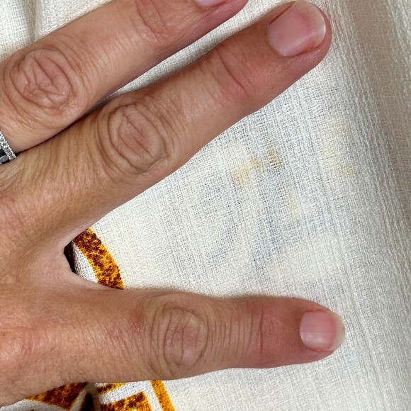 Vintage Hawaiian Aloha Maxi Dress Sleeveless Cream Brown XS 1960s - Picture 7 of 10